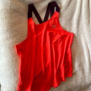 underarmour orange and purple drifit tanktop